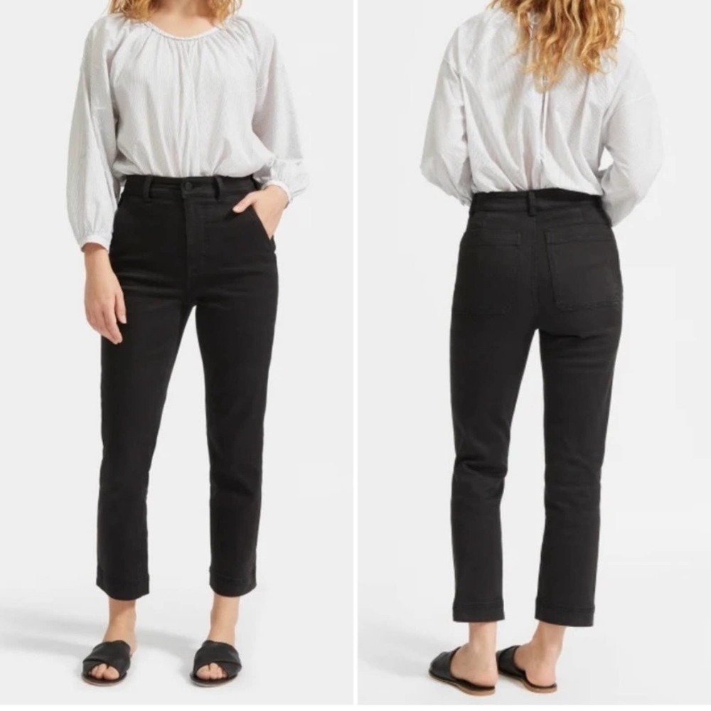 Everlane The Slim Leg Crop in Washed Black Size 10